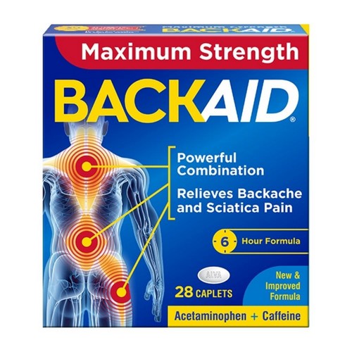 Backaid, Maximum Strength Backache Pain Relief, 28 Caplets
