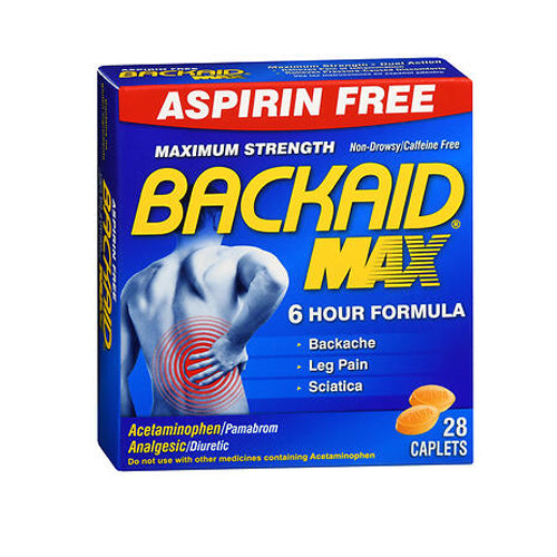 Backaid, Maximum Strength Backache Pain Relief, 28 Tabs