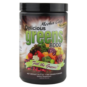 Greens World Inc, Delicious Greens 8000 Mocha Café, Mocha Cafe Flavor 10.6 oz