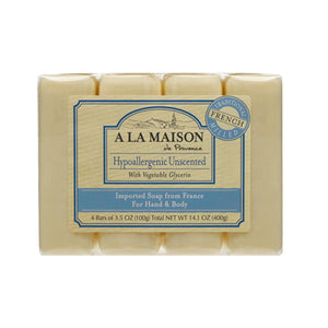 A La Maison, Hypoallergenic Bar Soap, Unscented 4/3.5 OZ