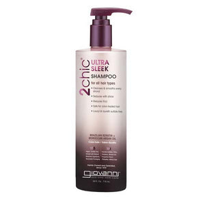 Giovanni Cosmetics, 2chic Brazilian Keratin and Argan Oil Ultra-Sleek Shampoo, 24 OZ