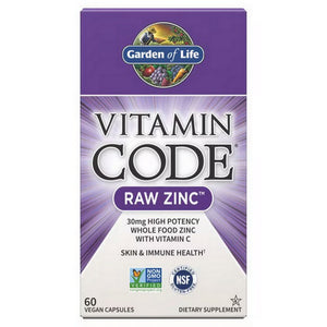 Garden of Life, Vitamin code, Raw Zinc 60 vcaps