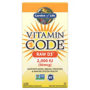 Garden of Life, Vitamin Code RAW D3, 5000 iu, 120 Veg Caps