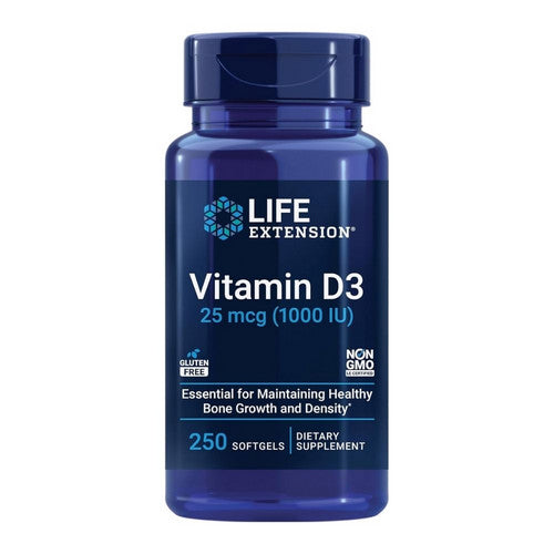 Life Extension, Vitamin D3, 25 Mcg, 250 Softgels