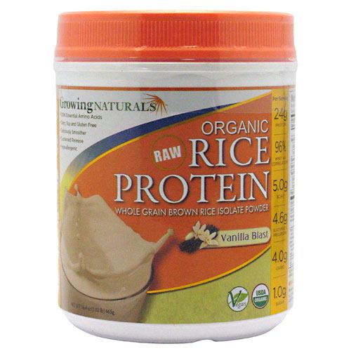 Growing Naturals, Organic Rice Protein Powder Vanilla Blast, 16.4 Oz