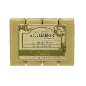 A La Maison, Hand And Body Bar Soap Rosemary Mint, 4 Count