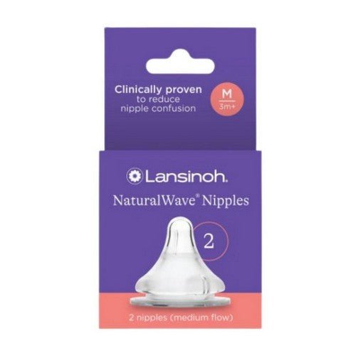 Lansinoh Laboratories, Natural Wave Nipples Medium Flow, 2 Count