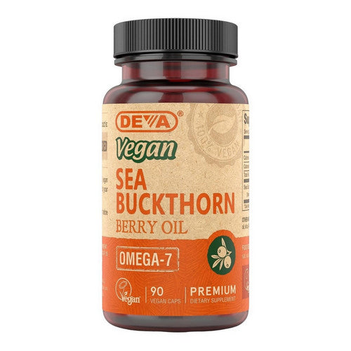 Deva Vegan Vitamins, Vegan Sea Buckthorn Berry Oil-Omega-7, 90 VEG CAPS