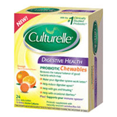 Culturelle, Digestive Daily Probiotic Tablets Fresh Orange, 24 Chewables