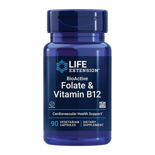 Life Extension, Bioactive Folate And Vitamin B12, 90 Veg Caps