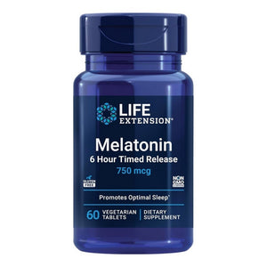 Life Extension, Melatonin 6 Hour Timed Release, 750 Mcg, 60 Veg Caps