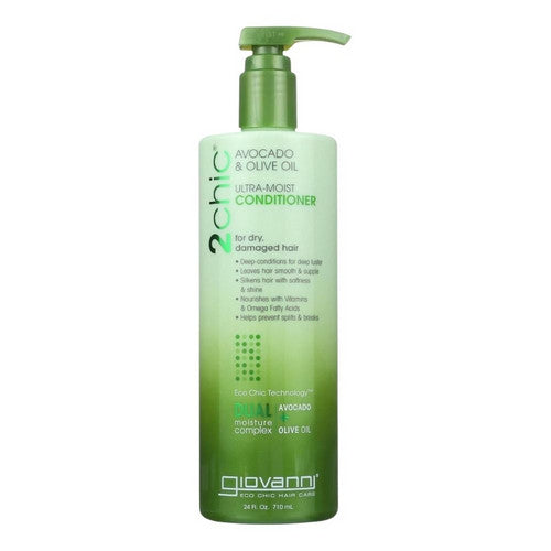 Giovanni Cosmetics, 2chic Ultra Moist Avocado and Olive Oil Conditioner, 24 oz