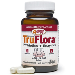 Master Supplements, Theralac TruFlora Probiotics And Enzymes, 15 Billion CFU, 32 Veg Caps