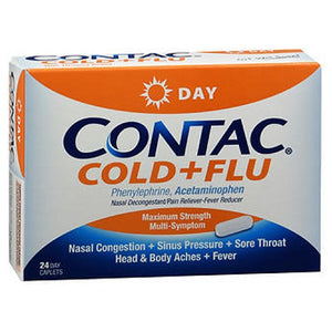 Contac, Cold + Flu Caplets Day, 24 Caplets