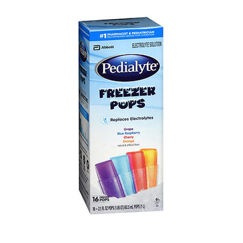 Pedialyte, Electrolyte Solution Freezer Pops Assorted Flavors, 16 Count
