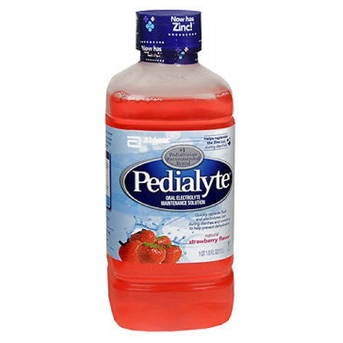 Pedialyte, Electrolyte Solution Strawberry, 33.8 Oz
