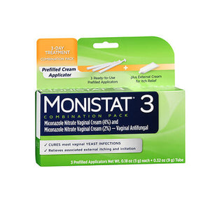 Monistat, 3 Vaginal Antifungal Cream Combination Pack, Box Of 3