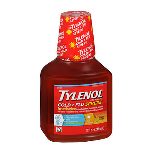 Tylenol, Cold Plus Flu Severe Liquid Day Warming Honey, 8 oz