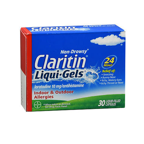 Claritin, Loratadine Antihistamine 24 Hour Allergy Liqui-Gels, 10 Mg, 30 Caps