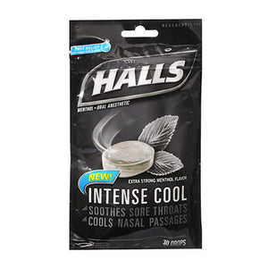 Halls, Oral Anesthetic Drops Intense Cool, 30 Count
