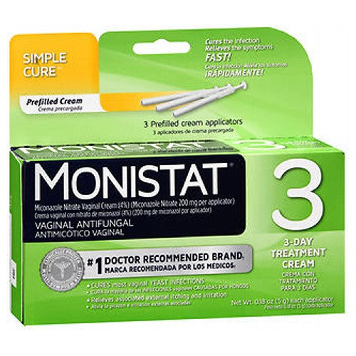 Monistat, 3 Vaginal Antifungal Prefilled Cream Applicators, 3 Count
