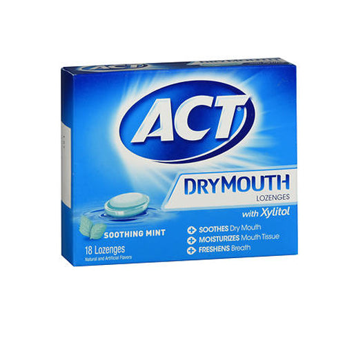 Act, Dry Mouth Lozenges Soothing Mint, 18 Count