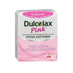 DulcoEase, Pink Stool Softener Softgels, 25 Caps