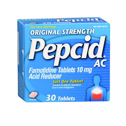 Pepcid, Ac Famotidine Acid Reducer Original Strength, 10 Mg, 30 Tablets