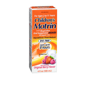 Motrin, Children'S Ibuprofen Oral Suspension Original Berry Dye-Free, 100 Mg, 4 Oz