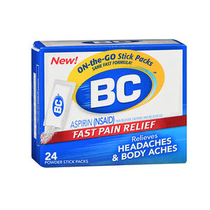 BC, Pain Relief Powder Stick Packs On The Go, 24 Each