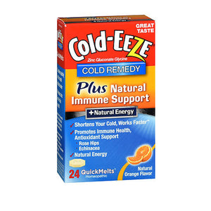 Cold-Eeze, Immune Support Plus Energy Quickmelt Natural Orange Flavor, 24 Count