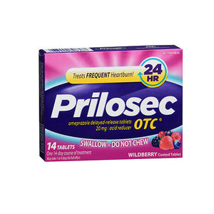 Prilosec Otc, Omeprazole Acid Reducer Tablets Wildberry, 20 Mg, 14 Tablets