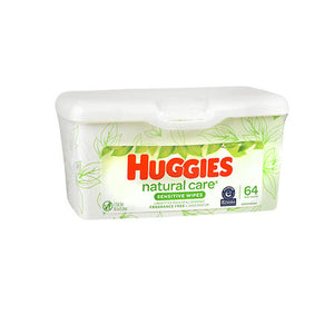 Huggies, Natural Care Wipes Tub Fragrance Free, 64 Count