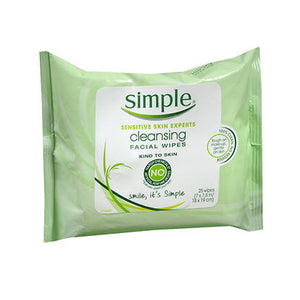Simple, Cleansing Facial Wipes, 25 Each