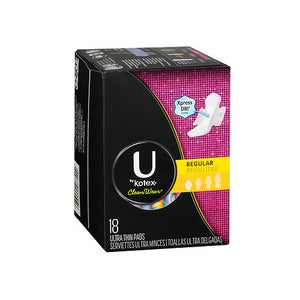 U By Kotex, Clean Wear Pads Regular, 18 Each