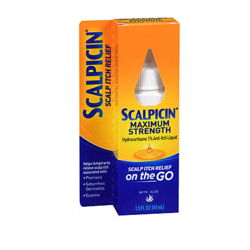 Scalpicin, Scalp Itch Relief Hydrocortisone 1% Anti-Itch Liquid On-The-Go Maximum Strength, 1.5 oz