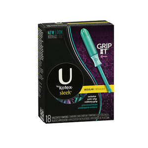 U By Kotex, Sleek Tampons Plastic Applicator Unscented Regular, 18 Count