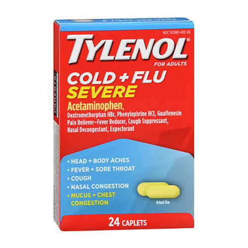 Tylenol, Cold Plus Flu Severe Caplets, 24 Caplets