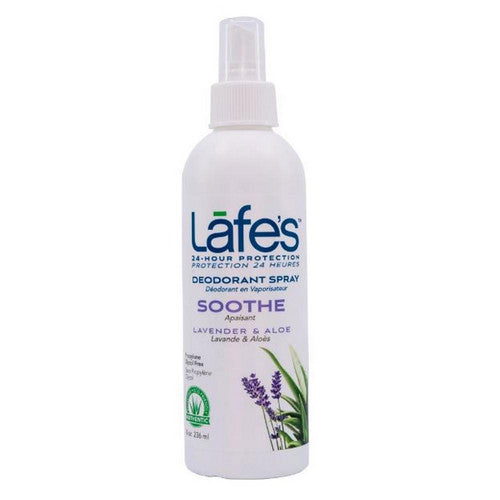 Lafes Natural Body Care, Deodorant Spray Soothe Lavender And Aloe, 4 oz