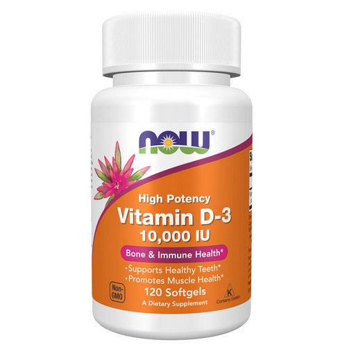Now Foods, Vitamin D-3 High Potency, 10,000 IU, 120 Softgels