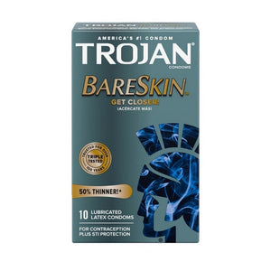 Trojan, Bareskin Lubricated Latex Condoms, 10 Count