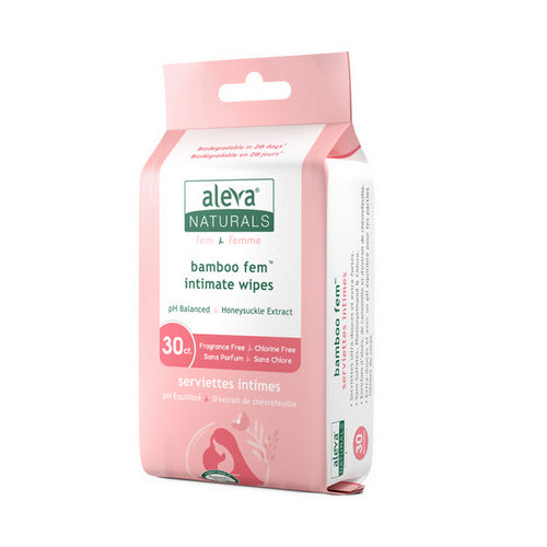 Aleva Naturals, Maternal Care Bamboo Fem Wipes, 30 Ct