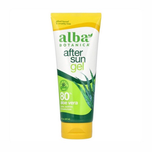 Alba Botanica, After Sun Gel 80% Aloe Vera, 8 Oz