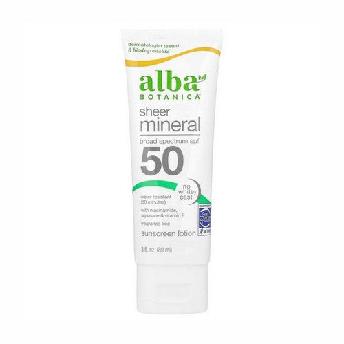 Alba Botanica, Sport Mineral Sunscreen SPF 45, 3 Oz