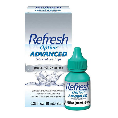 Refresh, Optive Advanced Lubricant Eye Drops, 0.33 Oz