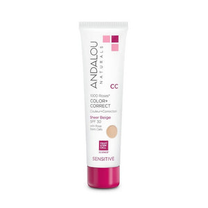 Andalou Naturals, 1000 Roses CC Color + Correct Sheer Beige SPF 30, 2 Oz