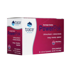 Trace Minerals, Electrolyte Stamina Power Pak Raspberry, Non-GMO Mixed Berry 30 packets