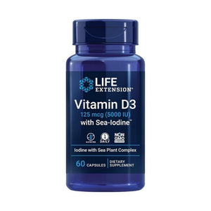 Life Extension, Vitamin D3 with Sea-Iodine, 125 mcg (5000 IU), 60 Caps