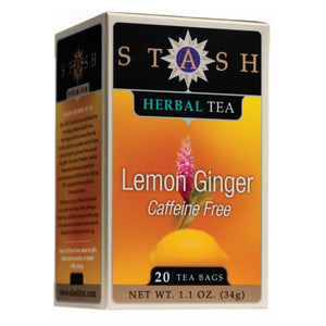 Stash Tea, Lemon Ginger Tea Caffeine Free, 20 Bags