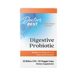 Doctors Best, Digestive Probiotic With Howaru, 20 Billion CFU, 30 Veggie Caps
